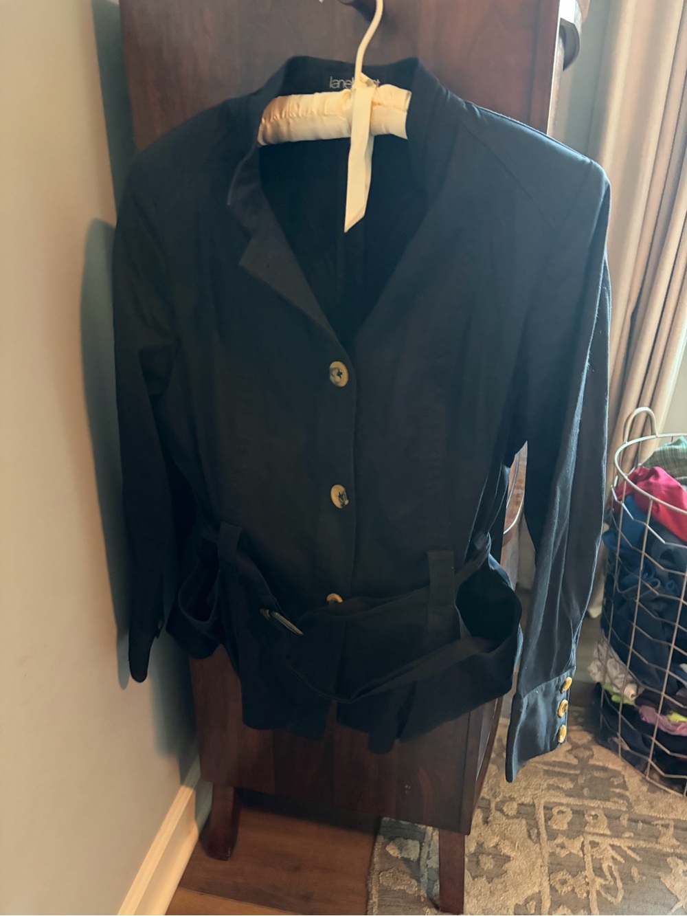 Lane Bryant Black Belted Peacoat Jacket